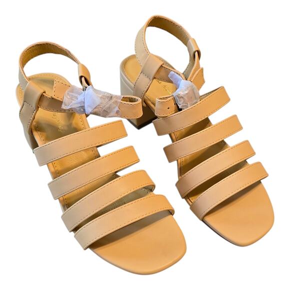 Modcloth Princess Highway Strappy Block Heel Womens 36 US Size 5 Soft Yellow - Picture 1 of 14